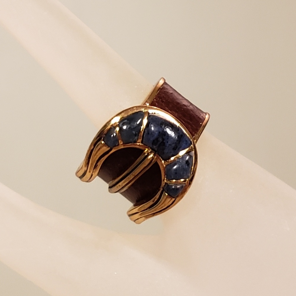 Studio Barse Leather & Stone Buckle Belt Ring Boho